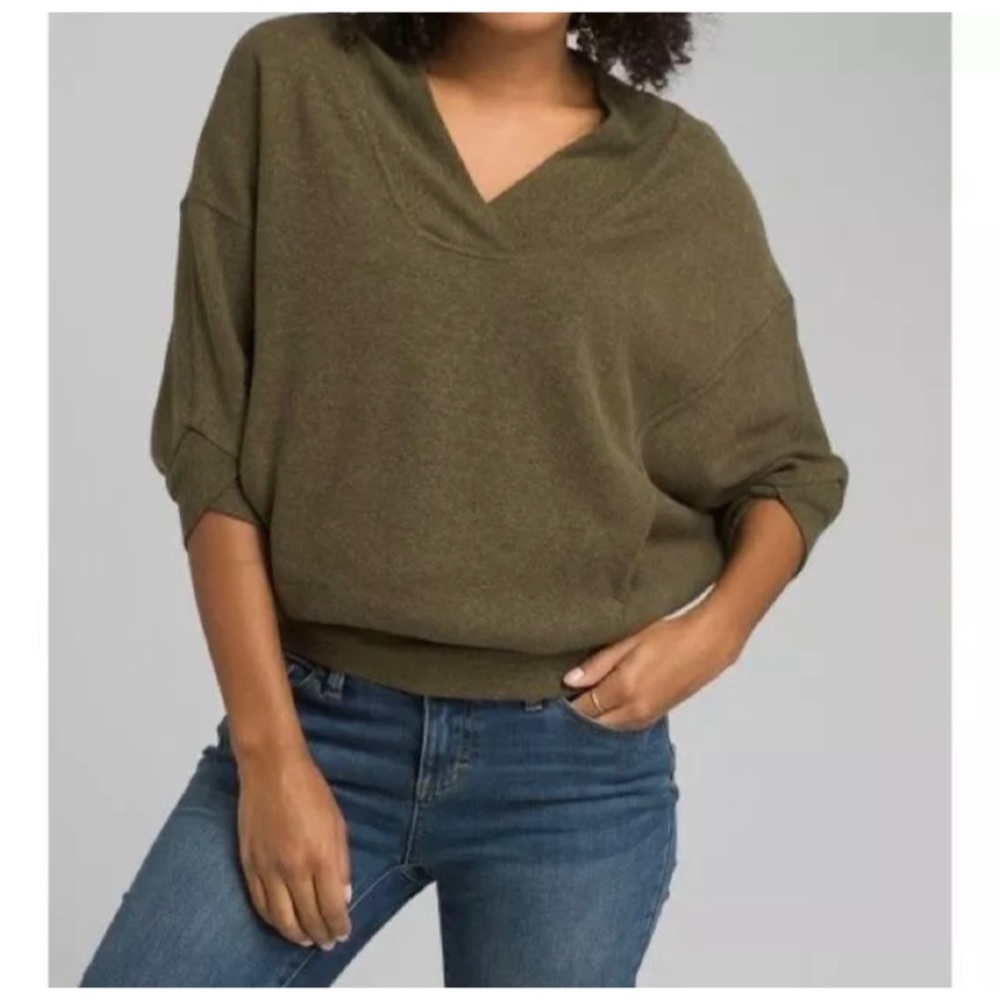 NWT PRANA Cozy Up Pullover in Cargo Green